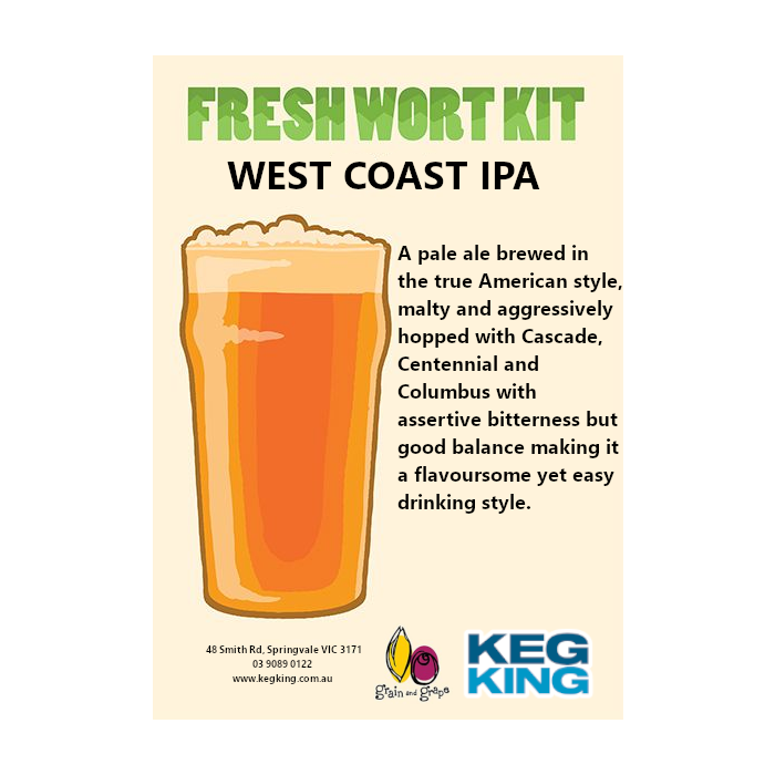 West Coast IPA| Keg King Brewing Co. Fresh Wort Kit