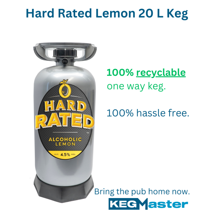 20L pet king keg of Hard Rated Lemon formerly called Hard Solo