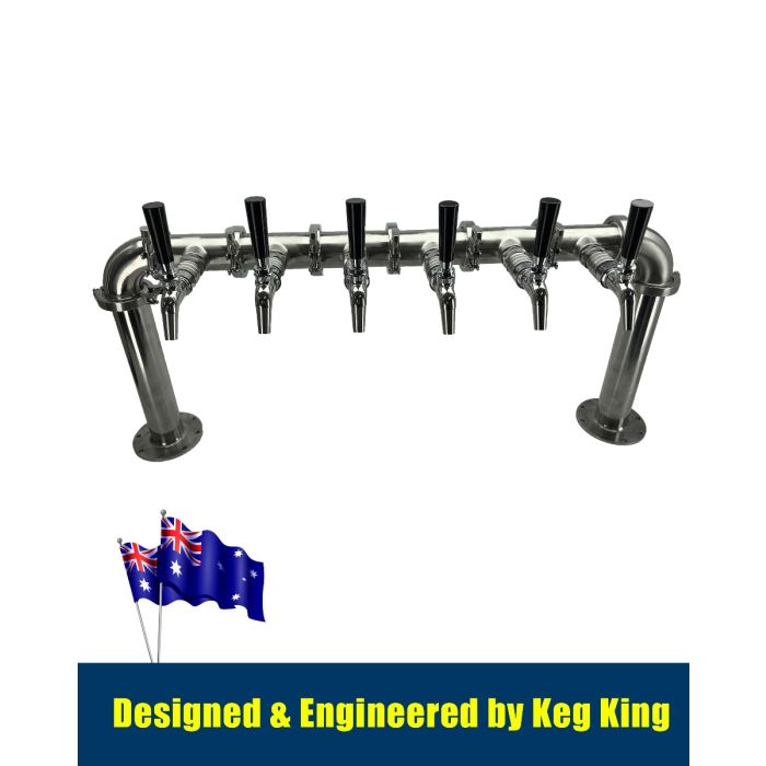 Beer Font Tower - Six Tap Modular Font with installed taps view
