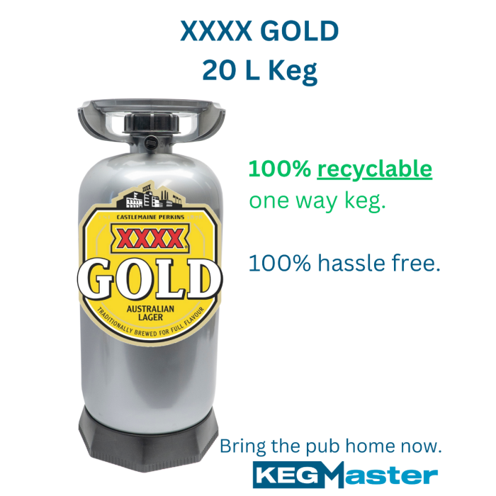 XXXX GOLD BEER in king keg pet keg