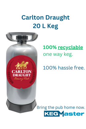 20 PET one way keg of Carlton Draught