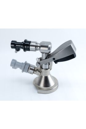 A-Type Keg Coupler with Low Profile Elbow and Ball Lock Posts