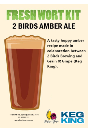 2Birds Amber ale Grain And Grape Keg King Wort Kit