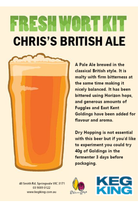 Chris' British Pale| Keg King Brewing Co. Fresh Wort Kit