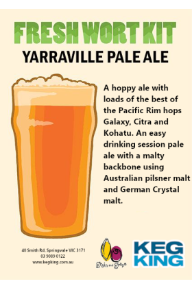 Yarraville Pale Ale| Keg King Brewing Co. Fresh Wort Kit