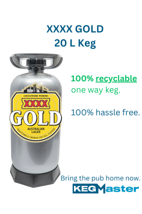 XXXX GOLD BEER in king keg pet keg