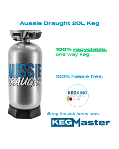 Australia's favourite Aussie Draught, not professionally brewed in 20L recyclable kegs.