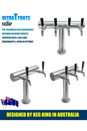 Beer tower font UltraT FasTap Beer Font Tower with Taps - Double Tap, Triple Tap, Quadruple Tap